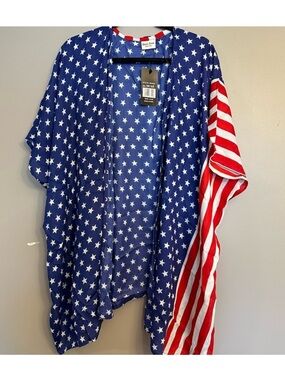 Shore Drive American Flag Kimono Cover Up – One Size – NWT